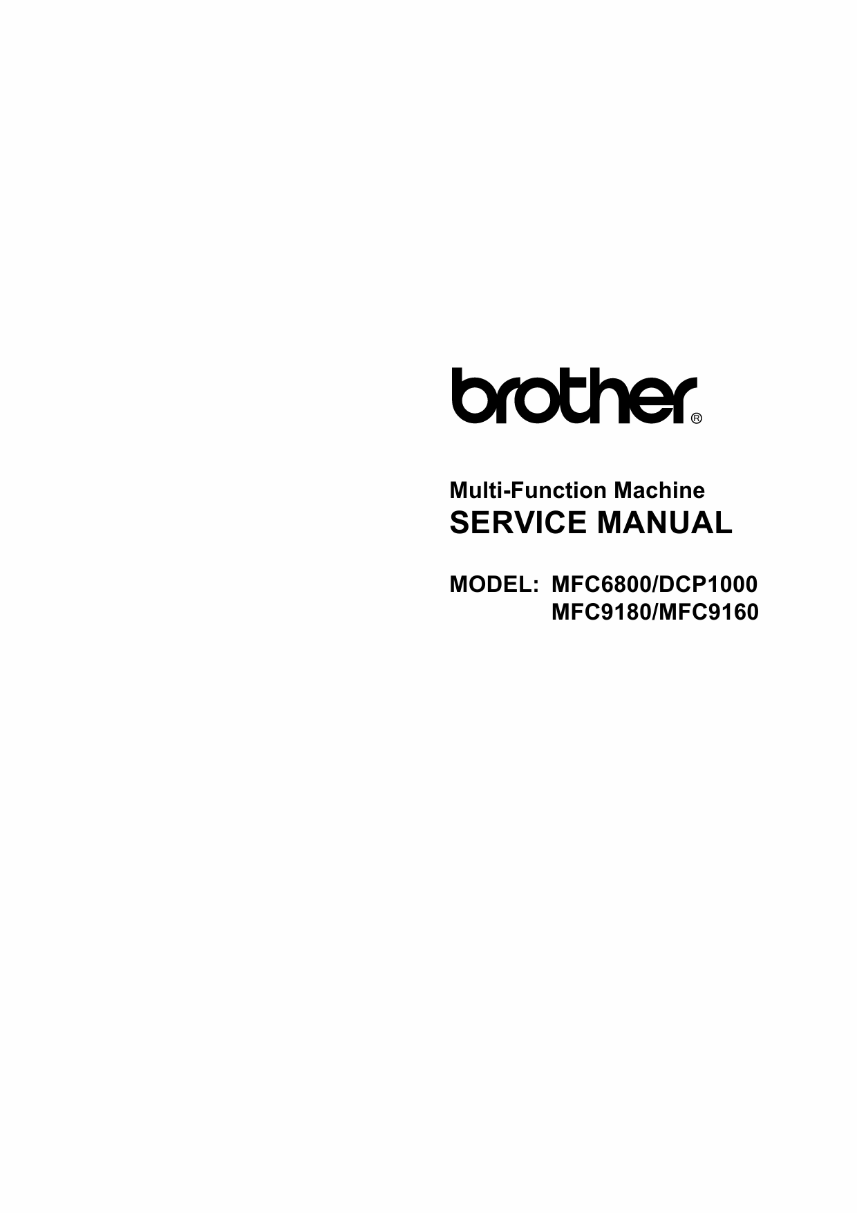 Brother MFC 6800 9160 9180 DCP1000 Service Manual-1